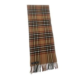 Classic Camel Black Red White Plaid Scarf | Made in France